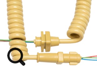 GPO 700 series handset cable in yellow