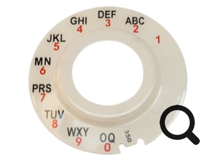 GPO No 10 Dial Back Plate (Alpha Numerical) 350